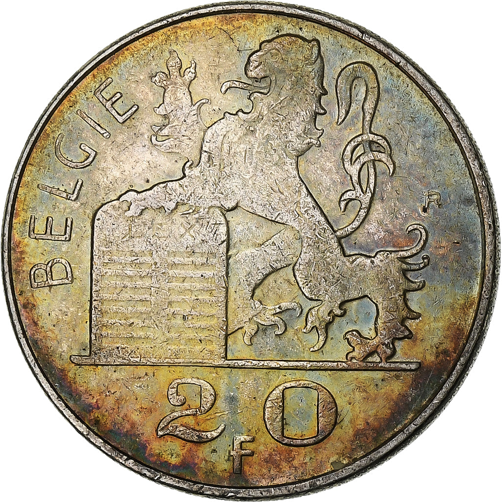 Belgium, 20 Francs, 20 Frank, 1951, Silver, EF(40-45), KM:141.1