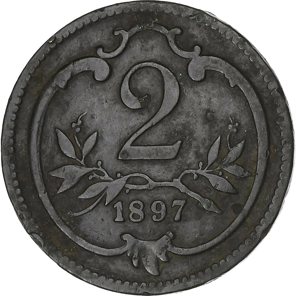 Austria, Franz Joseph I, 2 Heller, 1897, Bronze, VF(30-35), KM:2801