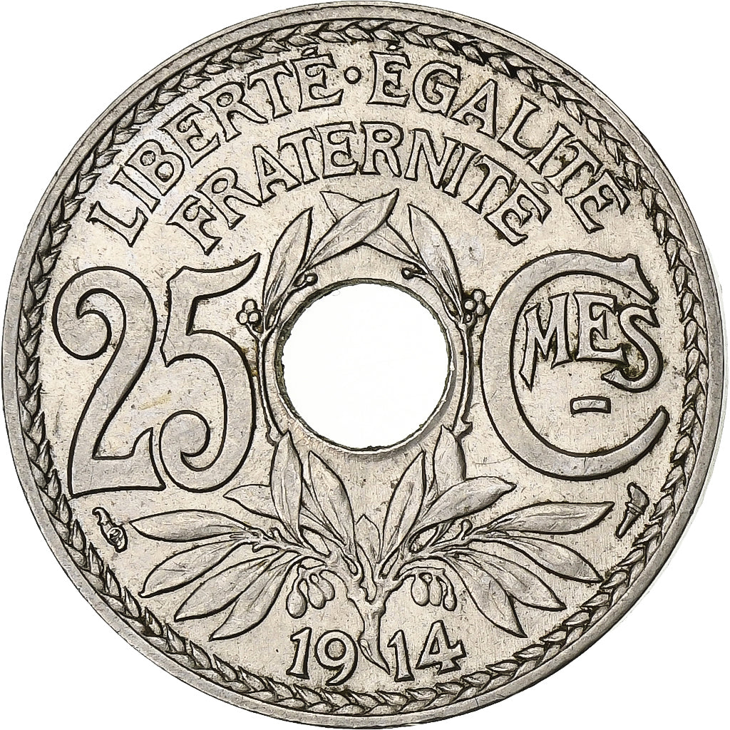 Frankreich, 25 Centimes, Lindauer, 1914, Paris, Nickel, SS, KM:867