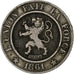 Belgia, Leopold I, 10 Centimes, 1861, Miedź-Nikiel, EF(40-45), KM:22