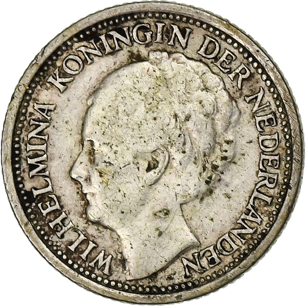Nederland, Wilhelmina I, 10 Cents, 1937, Zilver, ZF, KM:163