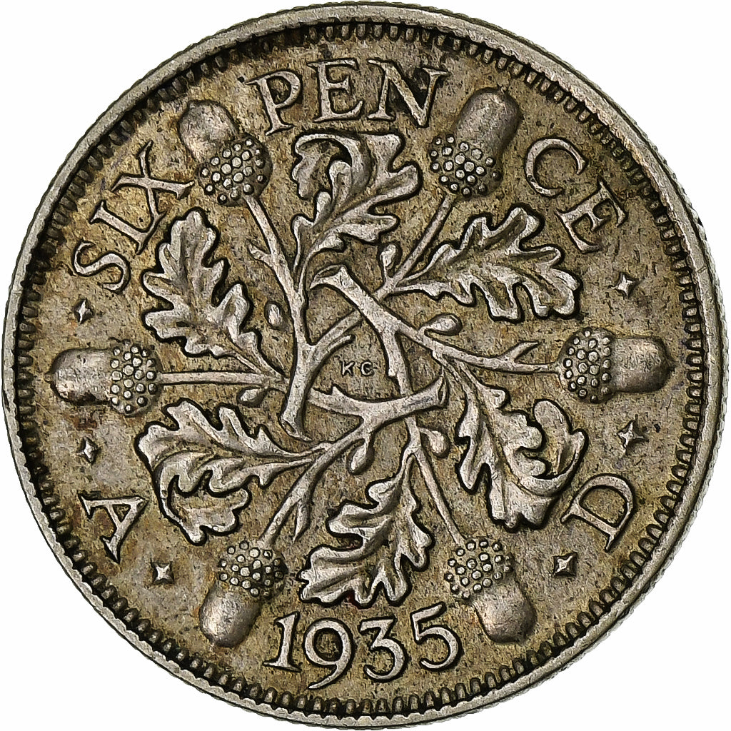 Großbritannien, George V, 6 Pence, 1935, Silber, SS, KM:832