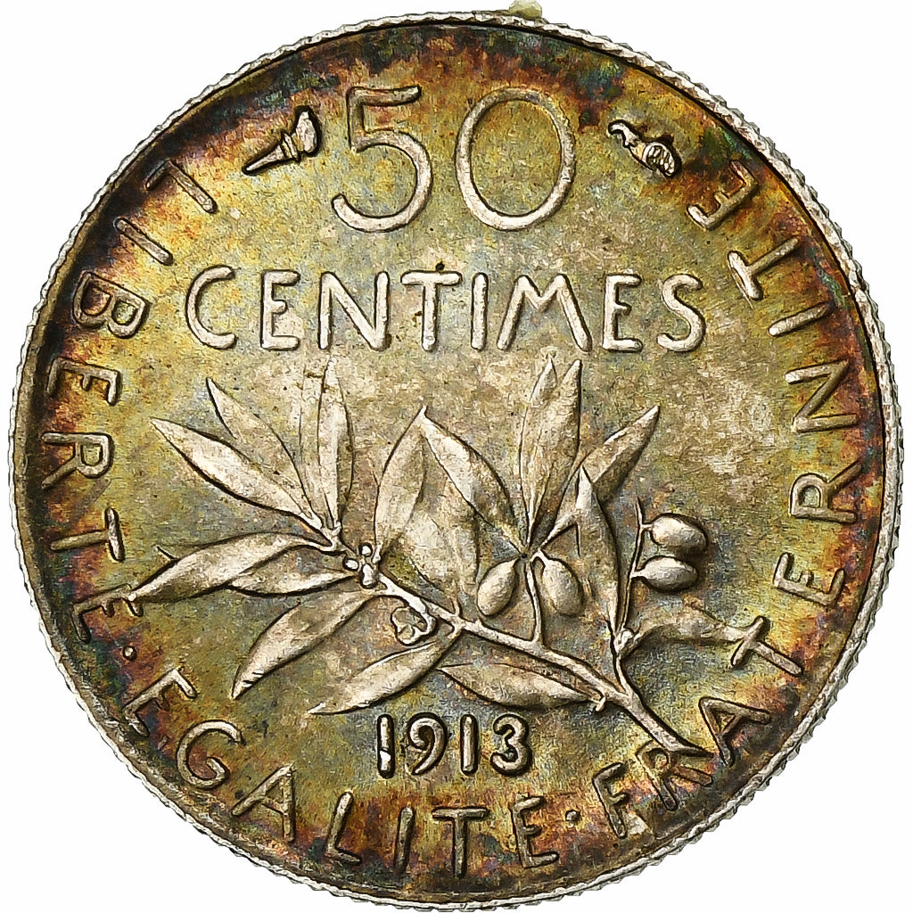 Frankreich, 50 Centimes, Semeuse, 1913, Paris, Silber, VZ+, KM:854