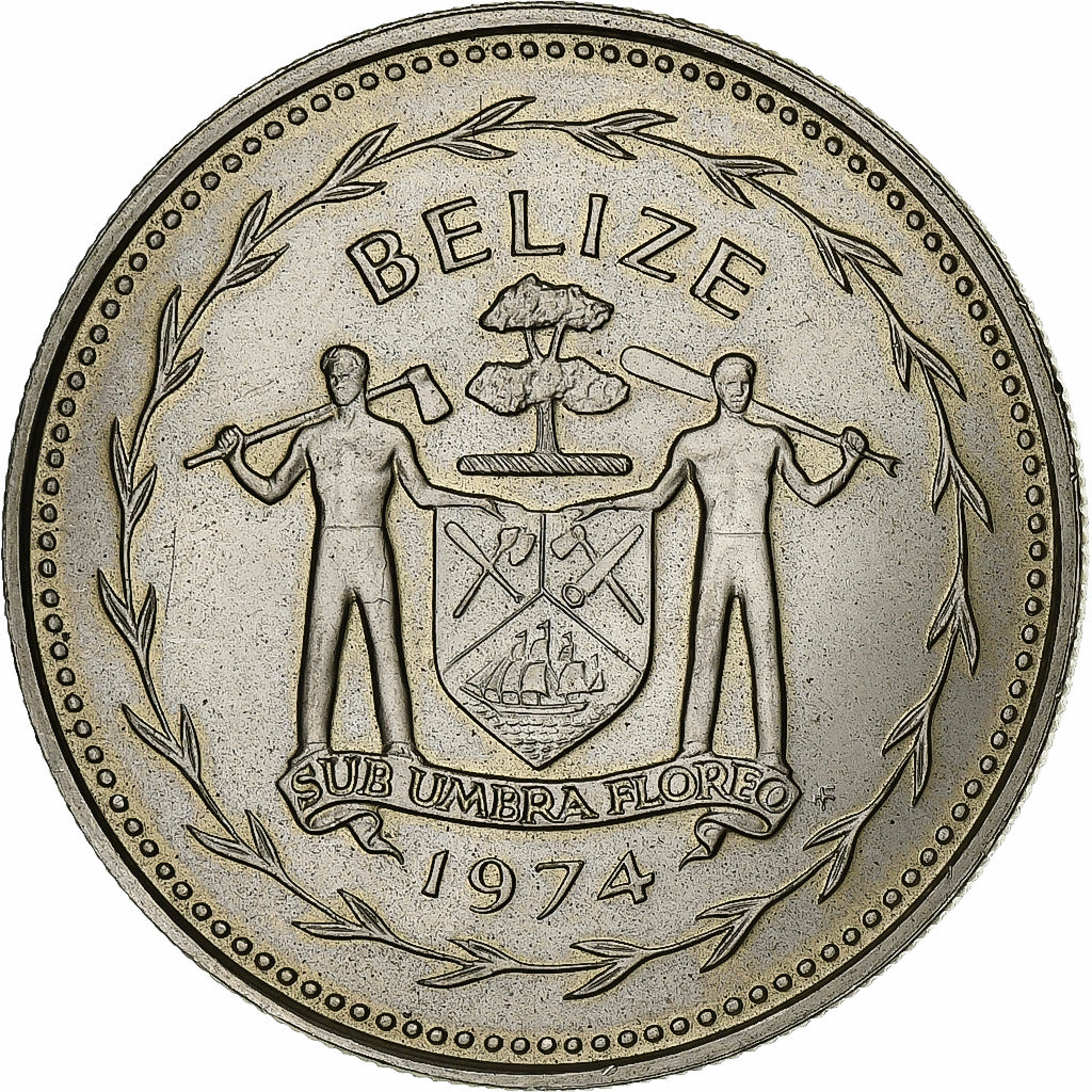 Belize, Dollar, 1974, Franklin Mint, Kupfer-Nickel, SS+, KM:43