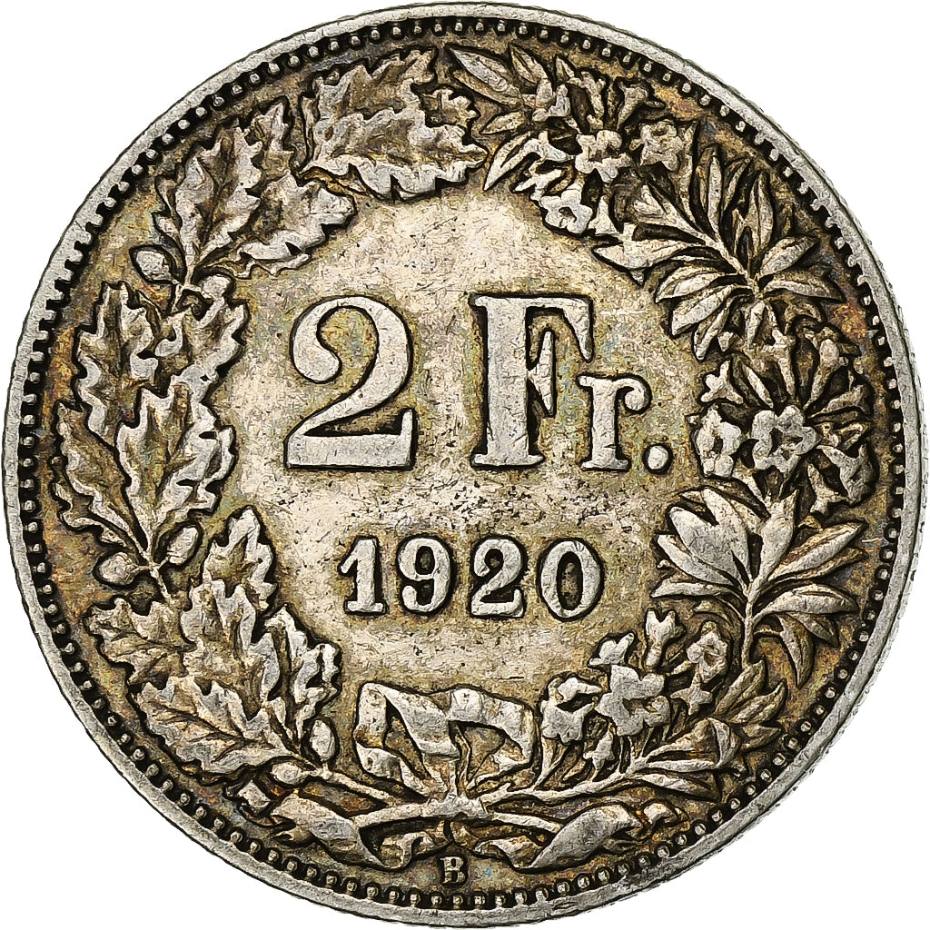 Schweiz, 2 Francs, 1920, Bern, Silber, S+, KM:21