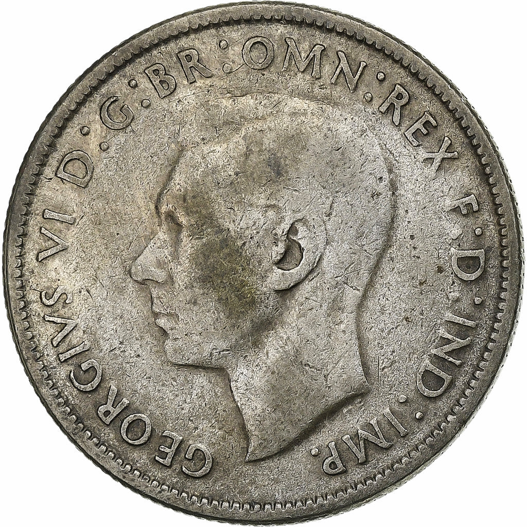 Australië, George VI, Florin, 1947, Melbourne, Zilver, FR+, KM:40a