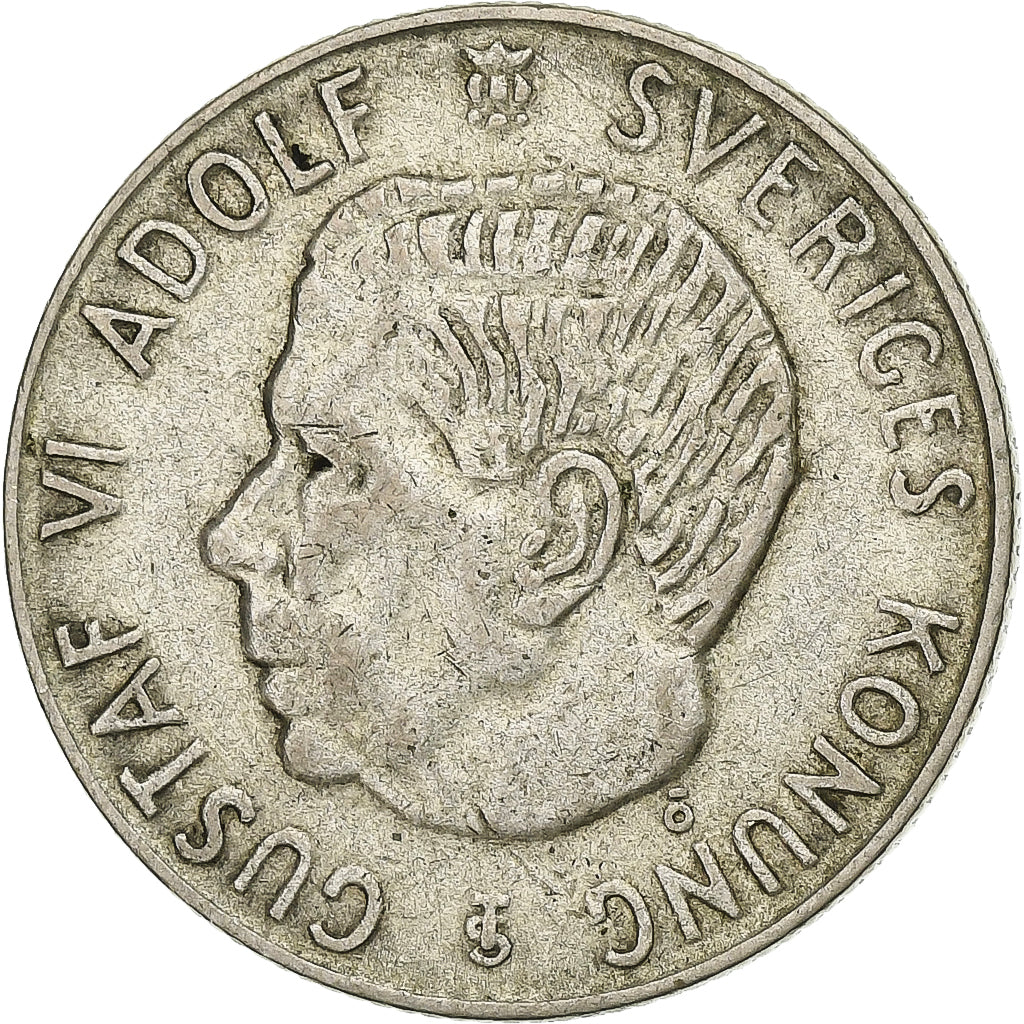Suécia, Gustaf VI, Krona, 1955, Prata, EF(40-45), KM:826