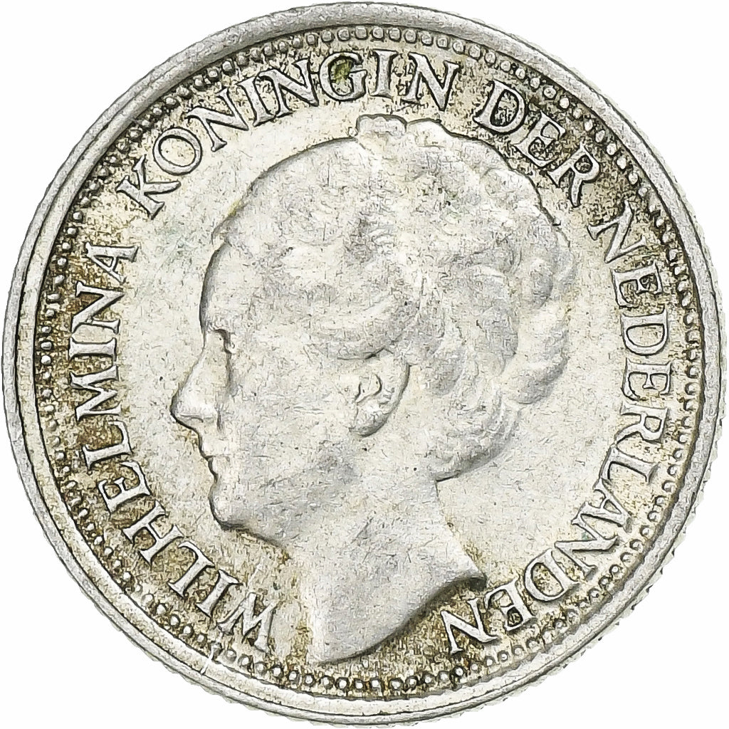 Países Bajos, Wilhelmina I, 10 Cents, 1941, Plata, MBC+, KM:163