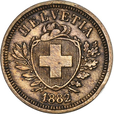 Switzerland, Rappen, 1882, Bern, Bronze, AU(50-53), KM:3.1