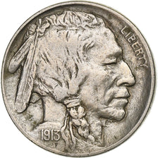 États-Unis, 5 Cents, Buffalo Nickel, 1913, U.S. Mint, Cupro-nickel, TTB, KM:134