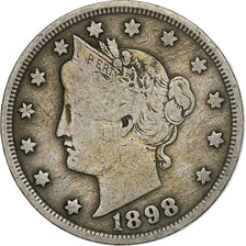 États-Unis, 5 Cents, Liberty Nickel, 1898, U.S. Mint, Cupro-nickel, TB, KM:112