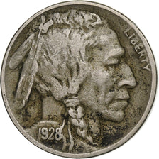USA, 5 Cents, Buffalo Nickel, 1928, Denver, Miedź-Nikiel, VF(30-35), KM:134