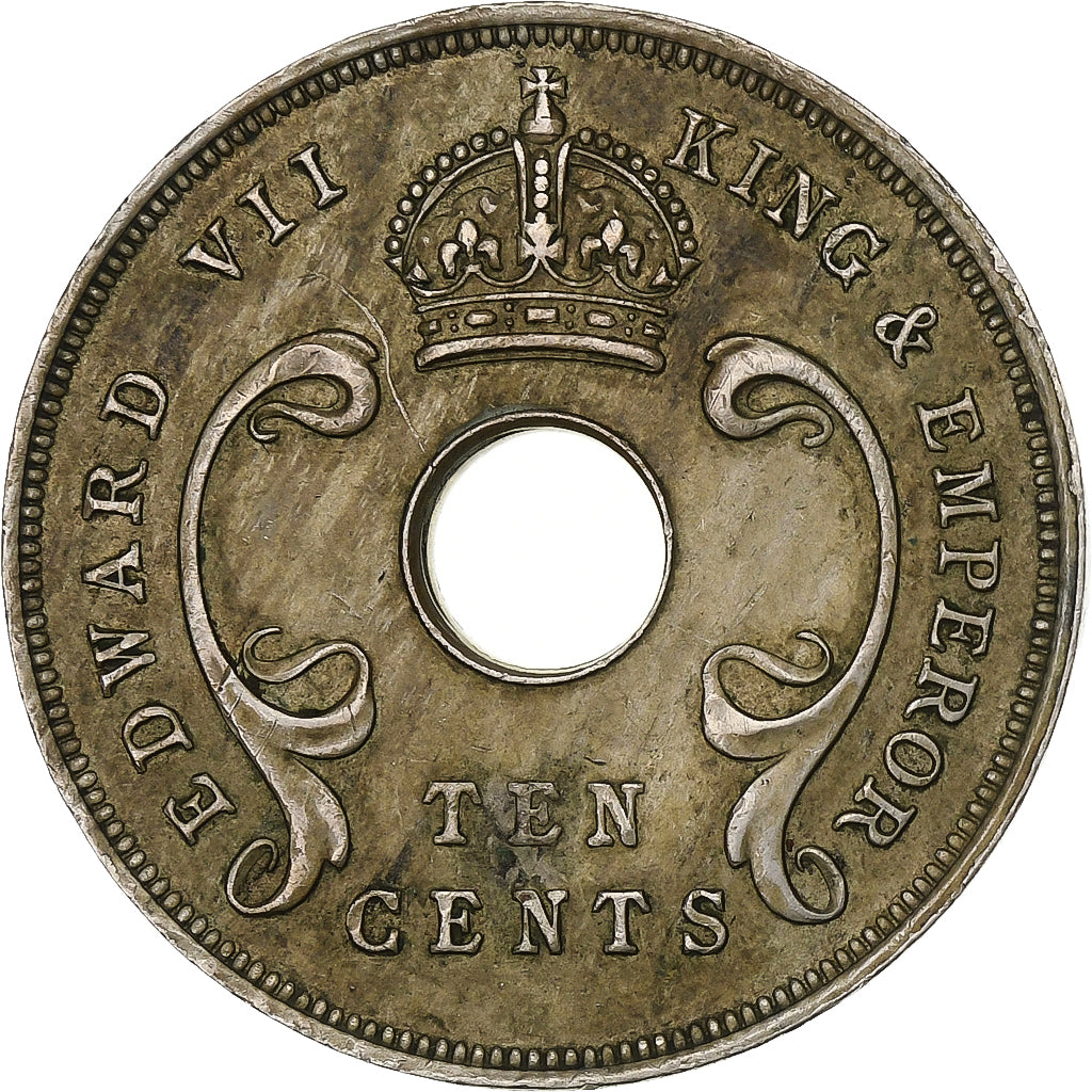 Afrique Orientale, Edward VII, 10 Cents, 1907, Cupro-nickel, TB+, KM:2