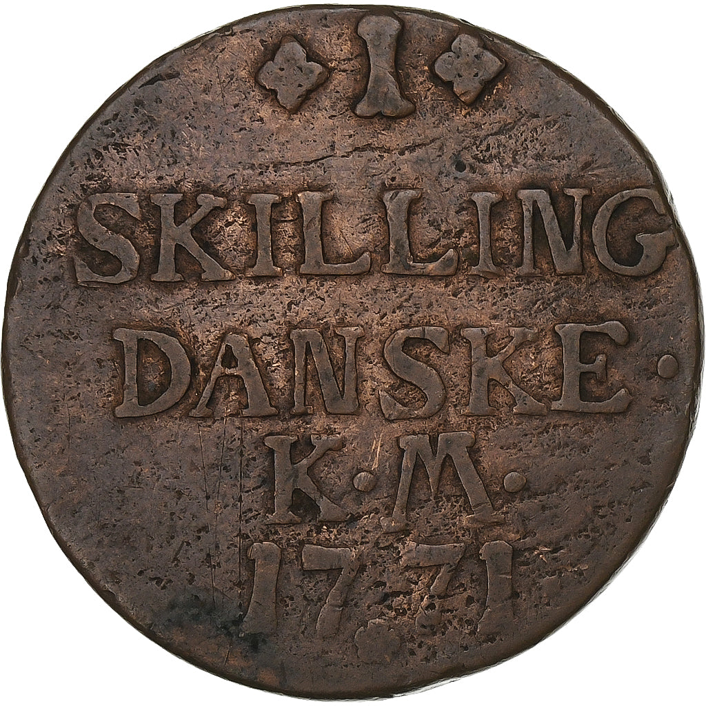 Denmark, Christian VII, Skilling, 1771, Copenhagen, Copper, VF(20-25), KM:616.1