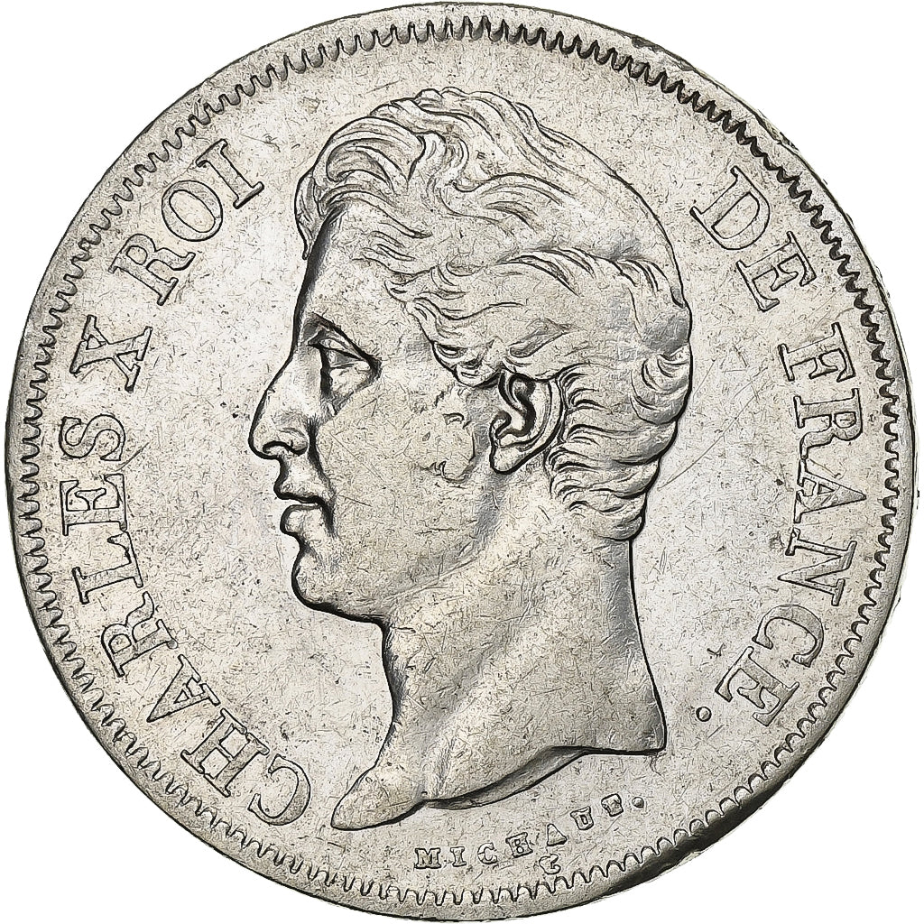 France, 5 Francs, Charles X, 1828, Perpignan, Silver, VF(20-25), KM:728.11