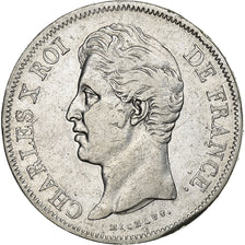 France, 5 Francs, Charles X, 1828, Perpignan, Silver, VF(20-25), KM:728.11