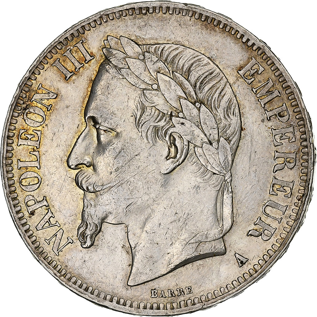 France, Napoleon III, 5 Francs, Napoléon III, 1867, Paris, Silver, EF(40-45)