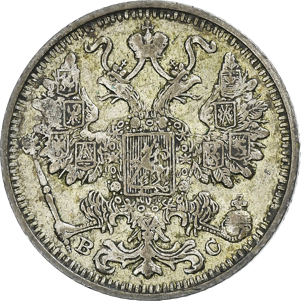Rusland, Nicholas II, 15 Kopeks, 1913, Saint Petersburg, Zilver, FR+, KM:21a.2