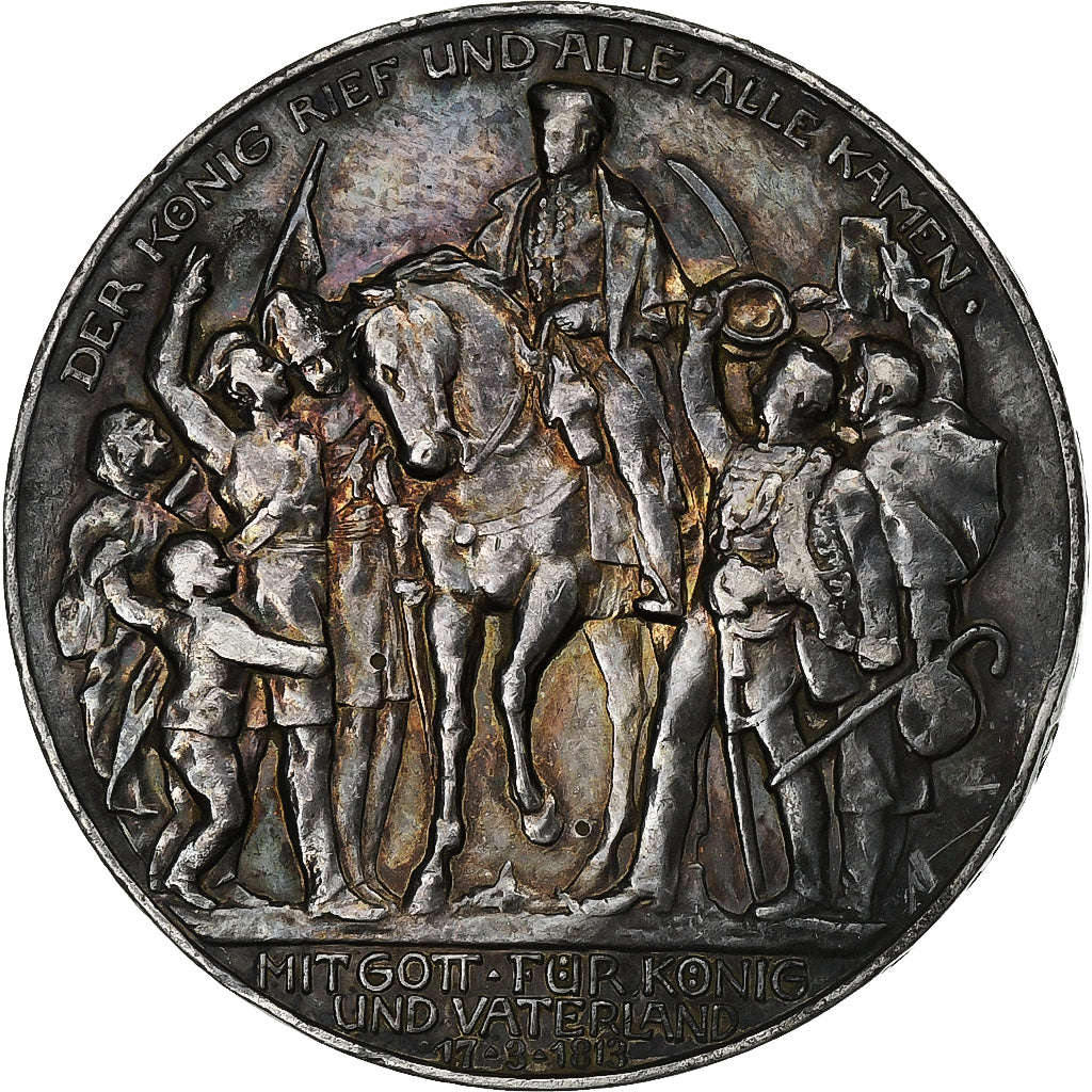 German States, PRUSSIA, Wilhelm II, 3 Mark, 1913, Berlin, Silver, EF(40-45)