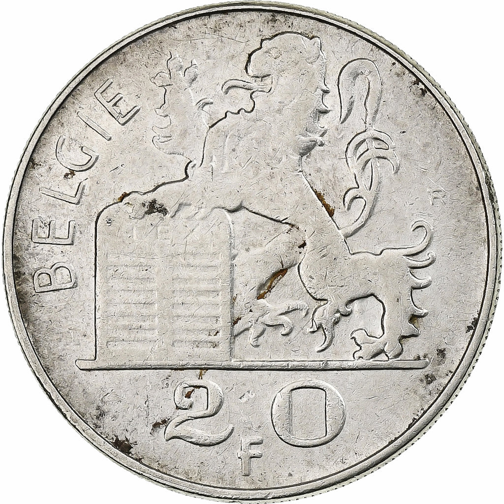 Belgium, 20 Francs, 20 Frank, 1953, Silver, VF(20-25), KM:141.1