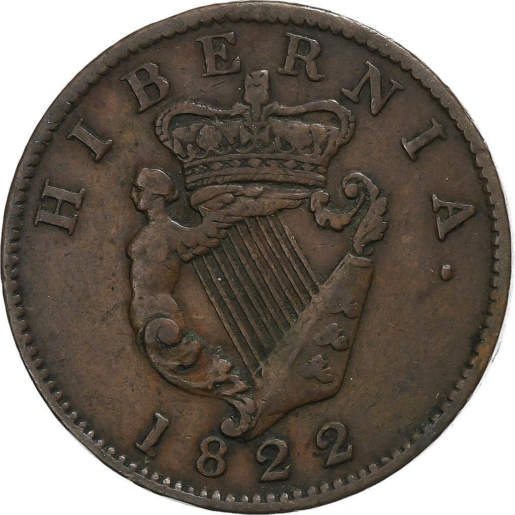 Ireland, 1/2 Penny, 1822, Kupfer, SS, KM:150