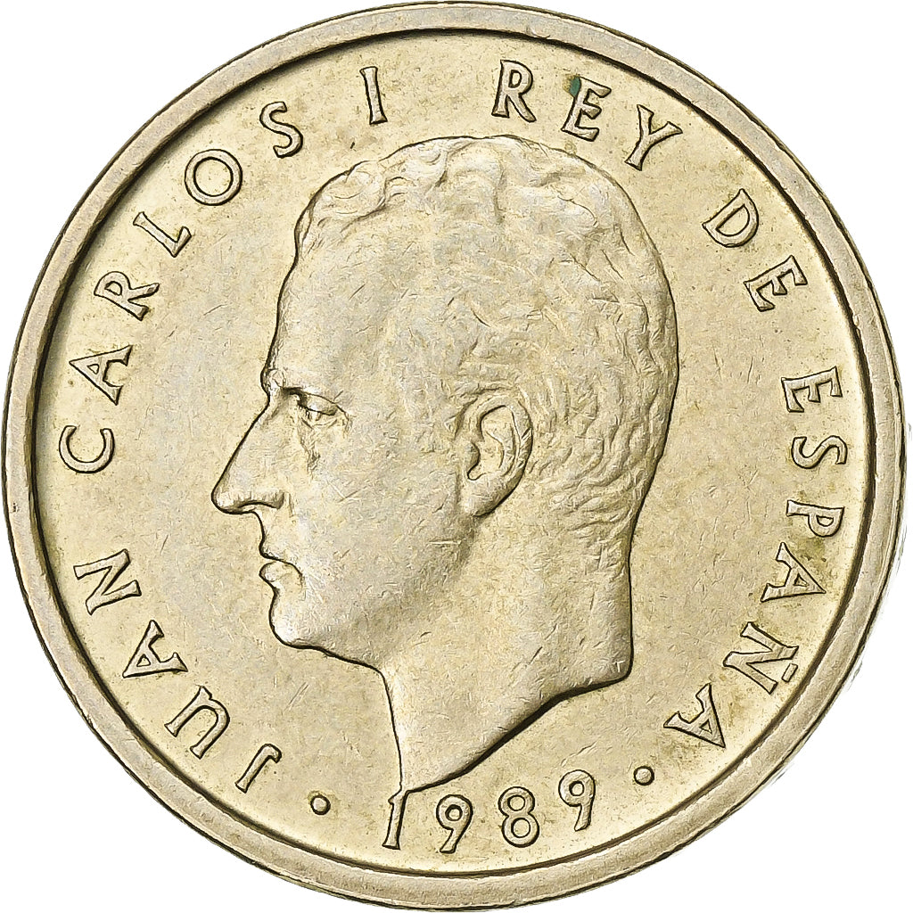 Espanha, Juan Carlos I, 100 Pesetas, 1989, Madrid, Alumínio-Bronze, AU(50-53)
