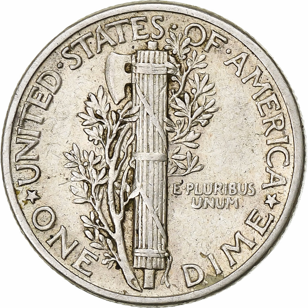 United States, Dime, Mercury Dime, 1943, U.S. Mint, Silver, AU(50-53), KM:140