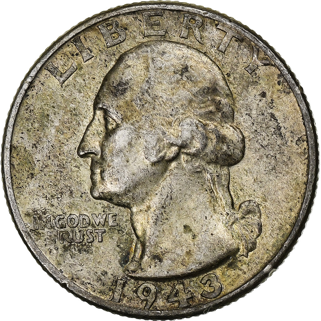 United States, Quarter, Washington Quarter, 1943, U.S. Mint, Silver, EF(40-45)