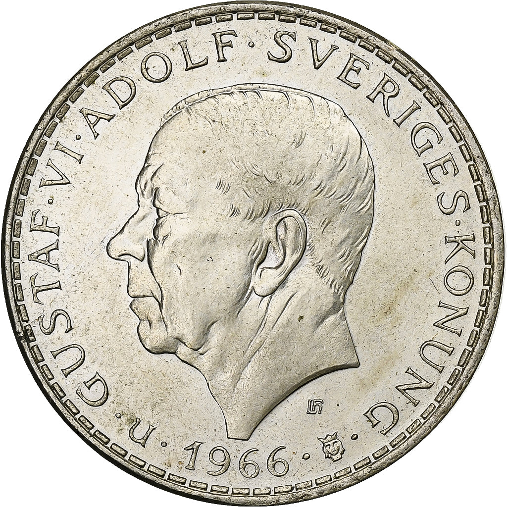 Sweden, Gustaf VI, 5 Kronor, 1966, Stockholm, Silver, MS(60-62), KM:839
