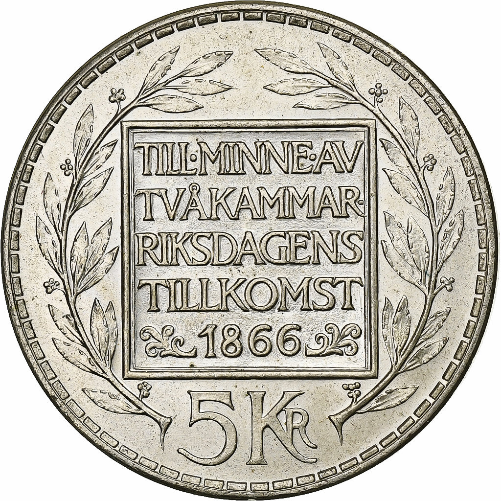 Sweden, Gustaf VI, 5 Kronor, 1966, Stockholm, Silver, MS(60-62), KM:839