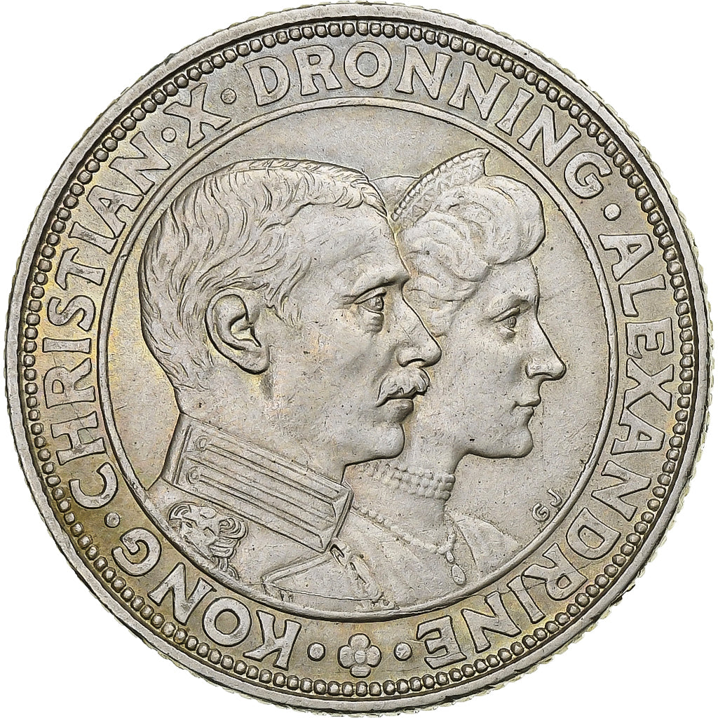 Denmark, Christian X, 2 Kroner, 1923, Copenhagen, Silver, AU(55-58), KM:821