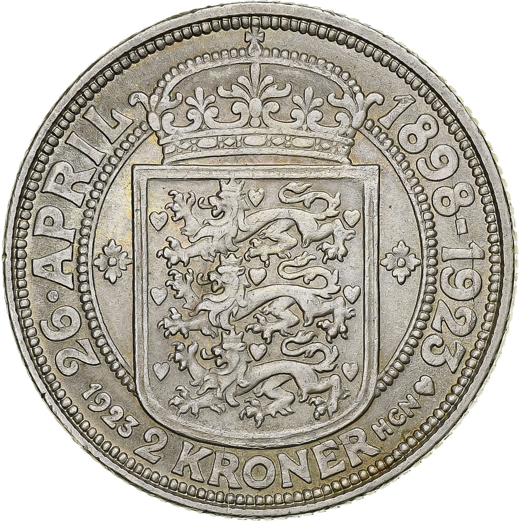 Denmark, Christian X, 2 Kroner, 1923, Copenhagen, Silver, AU(55-58), KM:821