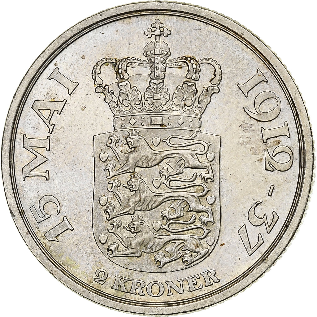 Danemark, Christian X, 2 Kroner, 1937, Copenhagen, Argent, SUP, KM:830