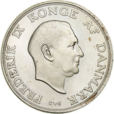 Denmark, Frederik IX, 2 Kroner, 1958, Copenhagen, Silver, AU(50-53), KM:845