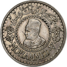 Morocco, Mohammed V, 500 Francs, 1956, Paris, Silver, AU(50-53), KM:54