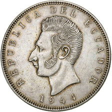 Ecuador, 5 Sucres, Cinco, 1944, Mexico City, Silver, AU(50-53), KM:79