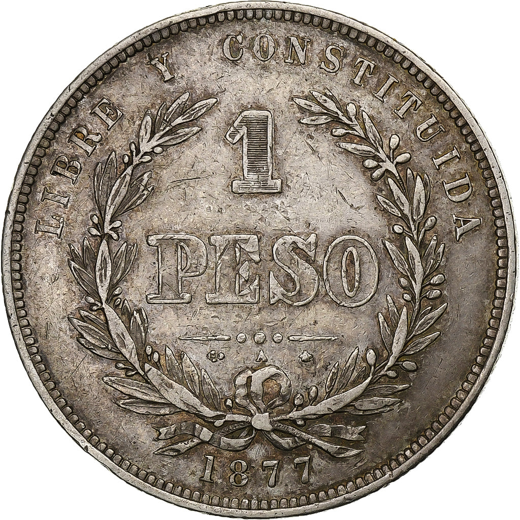 Uruguay, Peso, 1877, Paris, Argento, MB+, KM:17