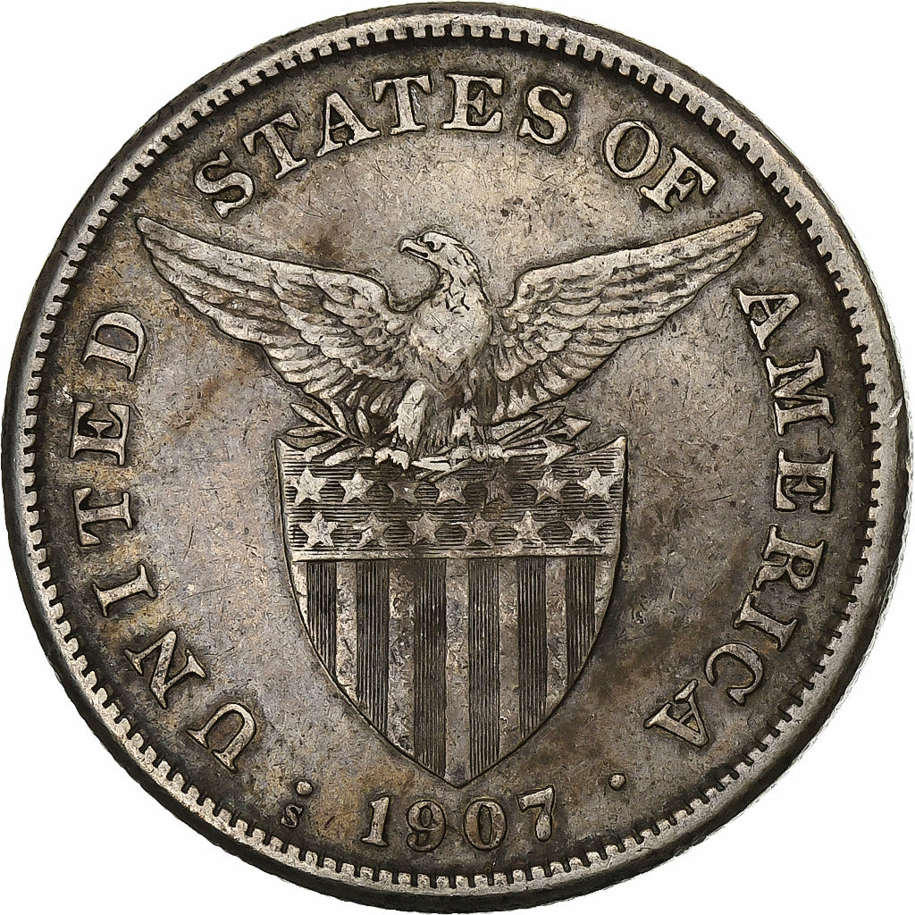Philippines, Peso, 1907, San Francisco, Silver, EF(40-45), KM:172