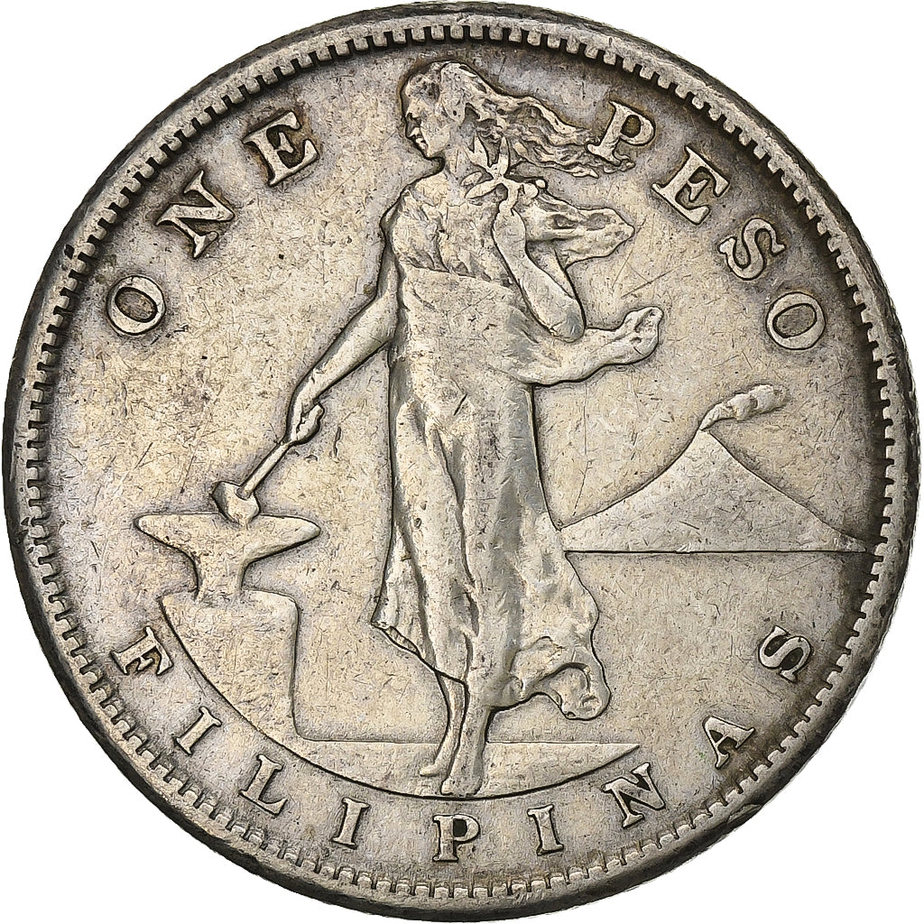 Philippines, Peso, 1907, San Francisco, Silver, EF(40-45), KM:172