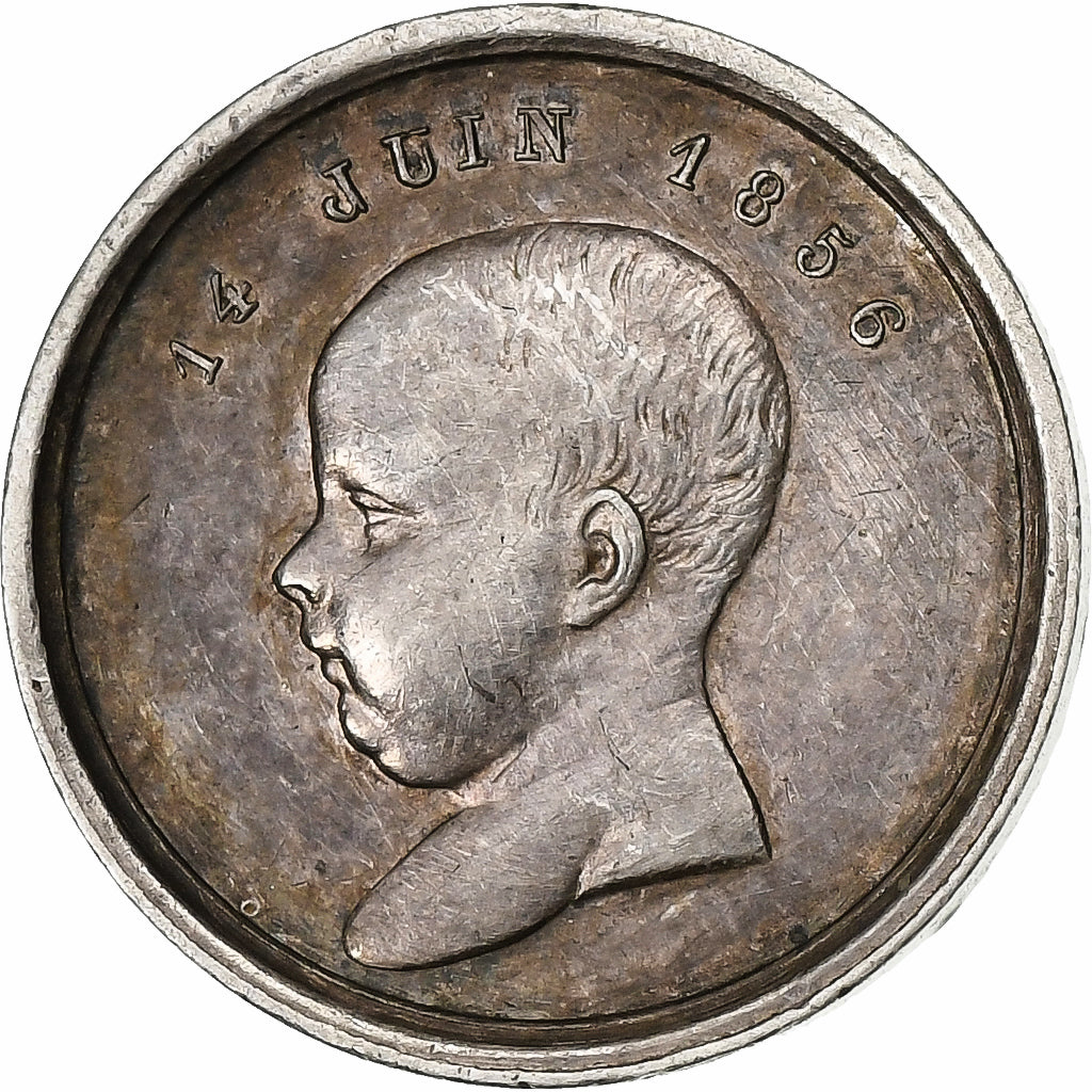 France, Token, Napoléon III, 1856, Silver, Caqué, EF(40-45)