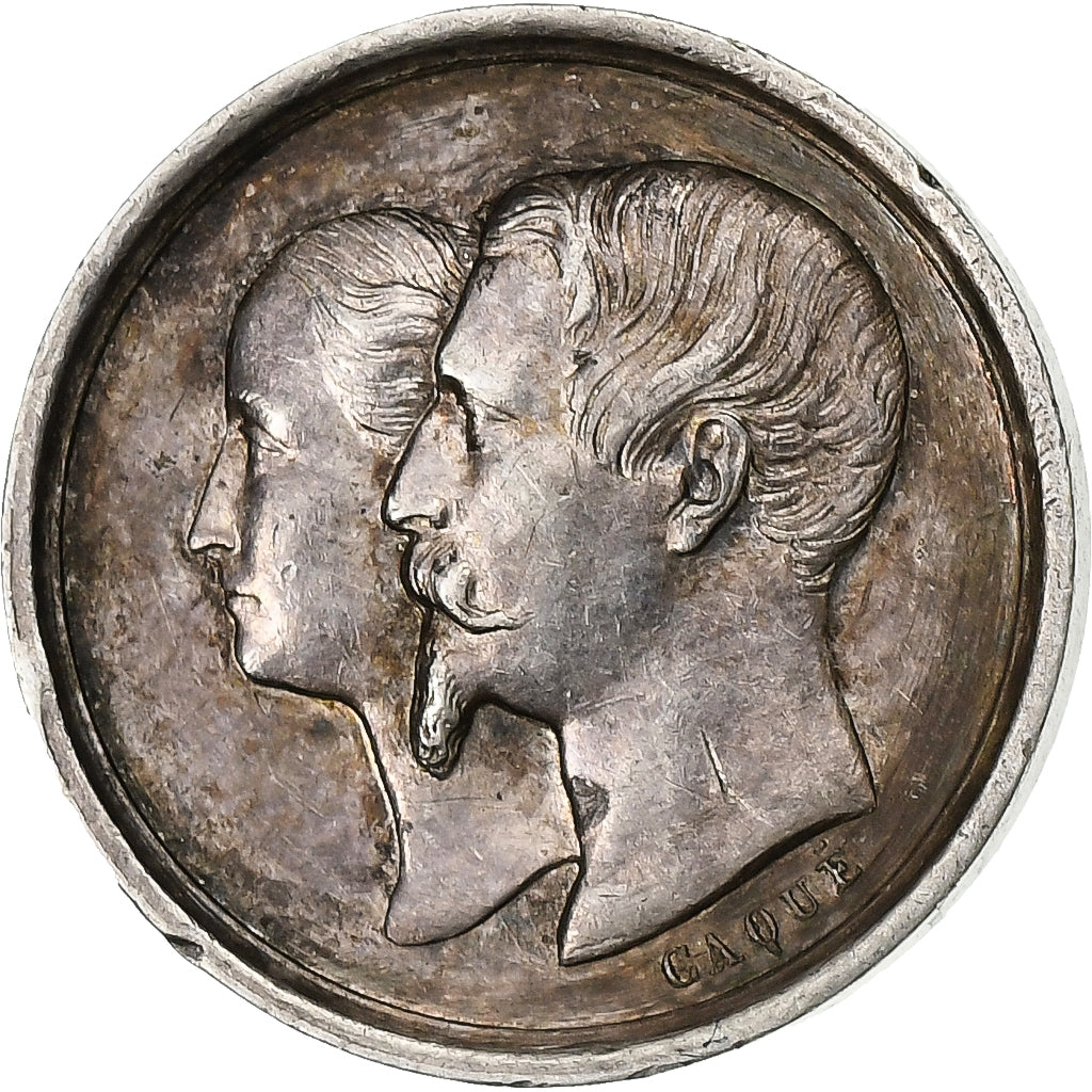 France, Token, Napoléon III, 1856, Silver, Caqué, EF(40-45)
