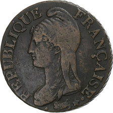Frankreich, 5 Centimes, Dupré, AN 7, Bordeaux, Bronze, S+, KM:640.8