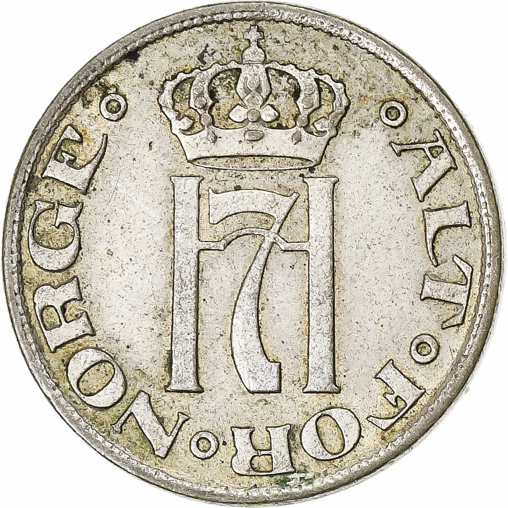 Norway, Haakon VII, 10 Öre, 1916, Silver, EF(40-45), KM:372
