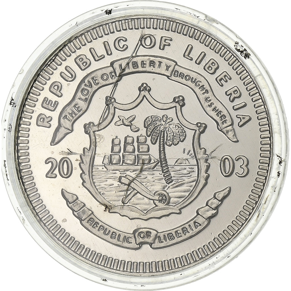 Liberia, 10 Dollars, 2003, Miedź-Nikiel, MS(63)