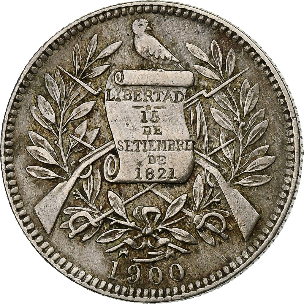 Guatemala, Real, 1900, Cobre - níquel, MBC, KM:177