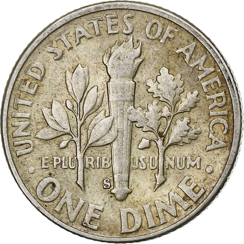 United States, Dime, Roosevelt Dime, 1951, U.S. Mint, Silver, VF(30-35), KM:195
