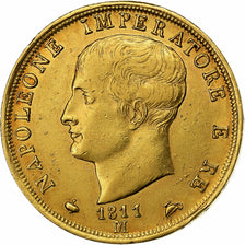 États italiens, KINGDOM OF NAPOLEON, Napoléon I, 40 Lire, 1811, Milan, Or
