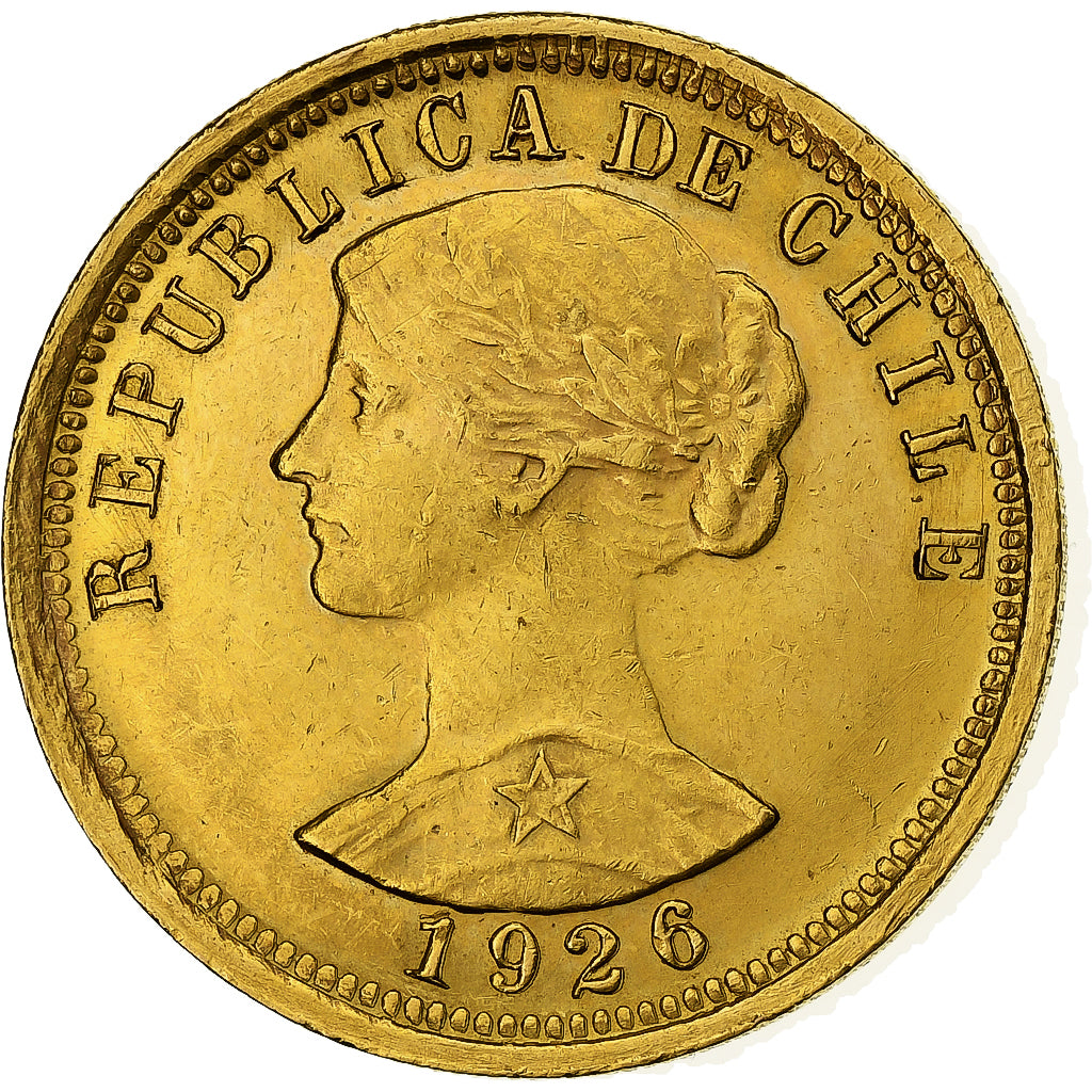 Chile, 100 Pesos, 1926, Santiago, Gold, VZ, KM:170