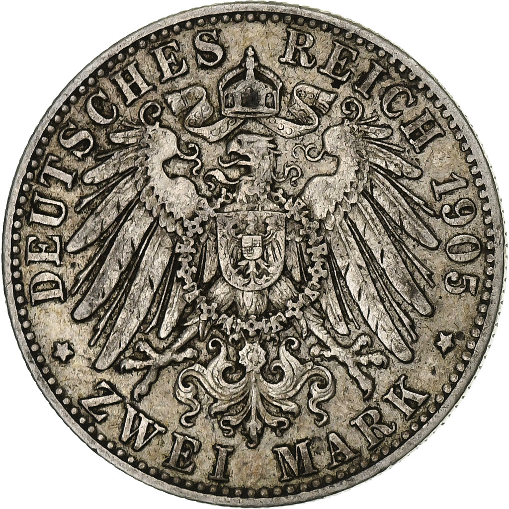 Deutsch Staaten, BAVARIA, Otto, 2 Mark, 1905, Munich, Silber, S+, KM:913