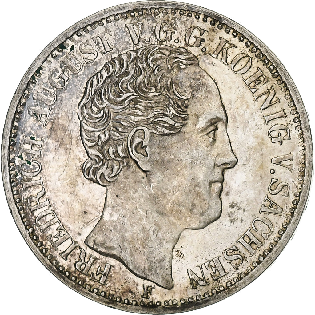 German States, SAXONY-ALBERTINE, Friedrich August II, 1/3 Thaler, 1/2 Gulden